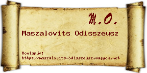 Maszalovits Odisszeusz névjegykártya